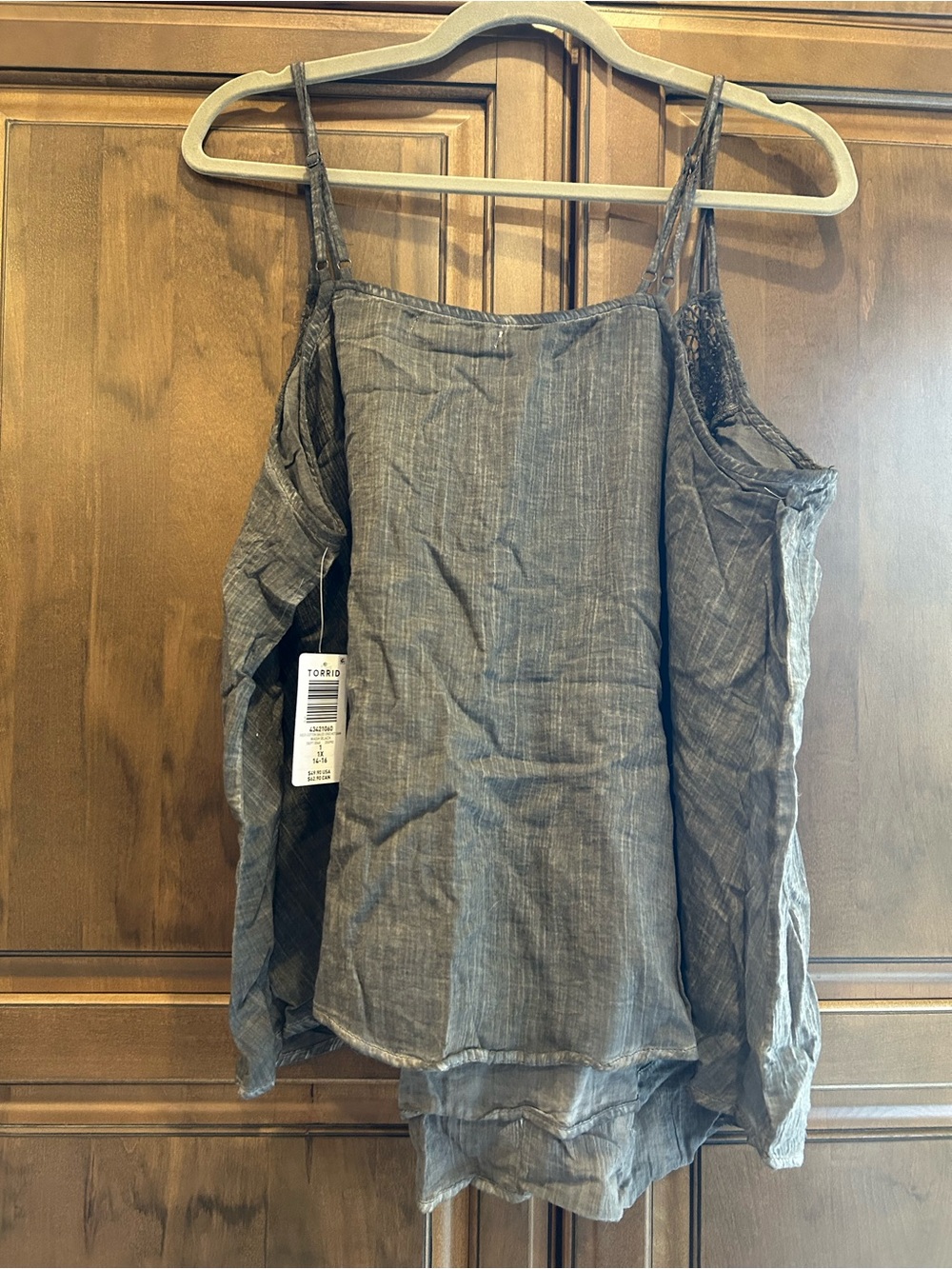 torrid Black Crochet-Trim Spaghetti Strap Camisole - Picture 2 of 3